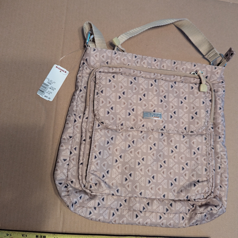 Monet Taupe Geometric Crossbody Bag